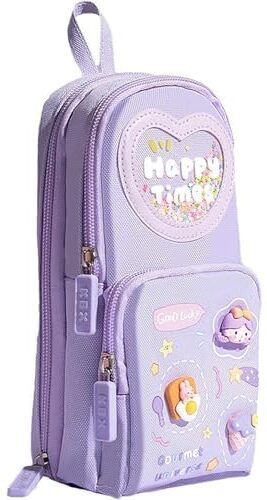 anystar Happy Times Collectio Multi-Layer Zipper Case with Cartoon Print for Girls Art Polyester Pencil Box-picture-30