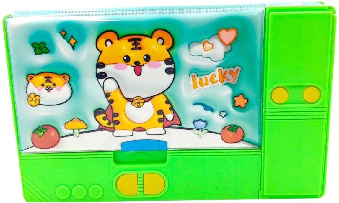Cartoon Character School Pencil Box with Dual Compartments for Boys & Girls Art Plastic Pencil Box-image-36