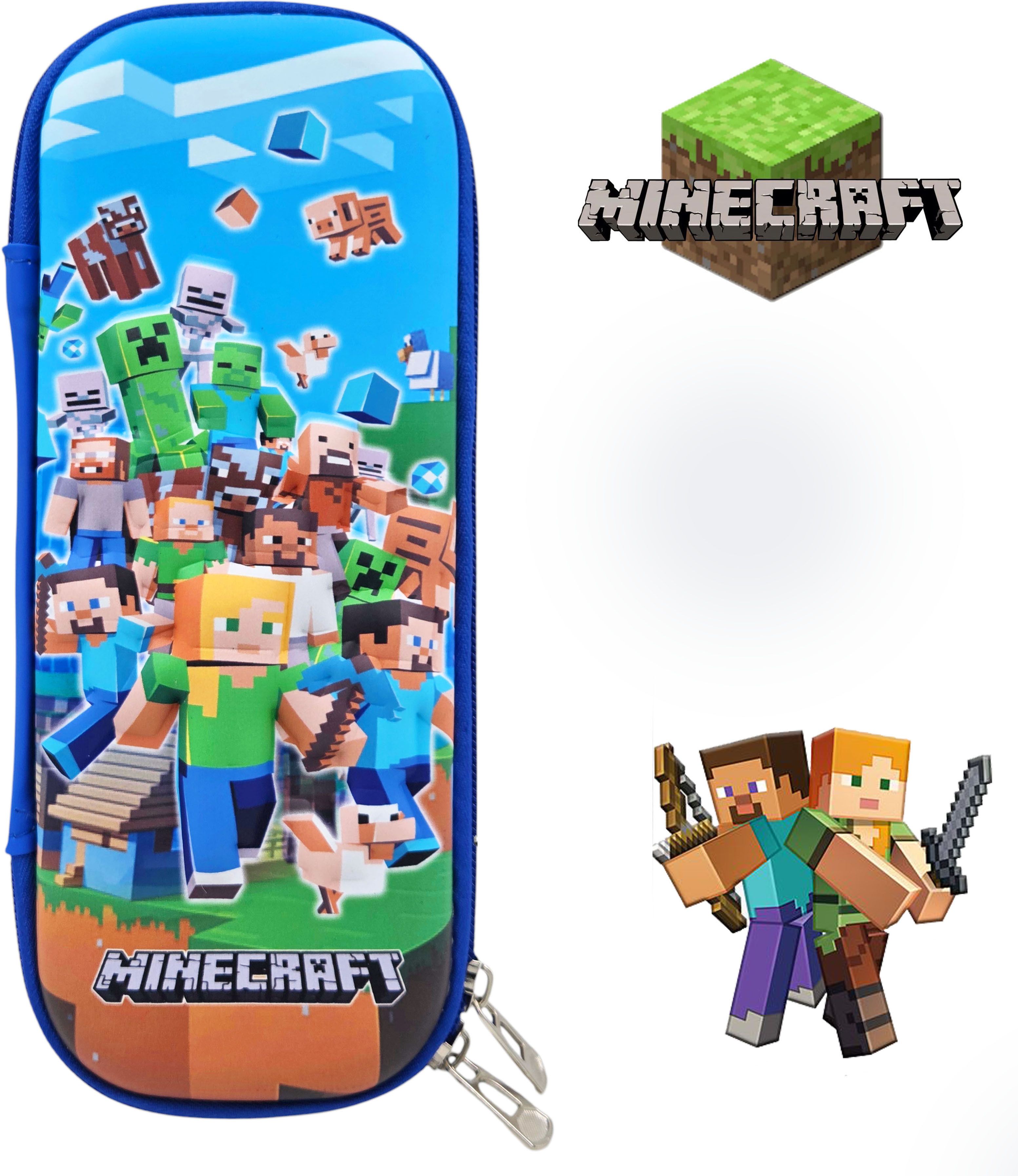 Gaming Cartoon Pencil Box for Boys | Durable Zip P encil Pouch | Minecraft Art EVA Pencil Box-image-36