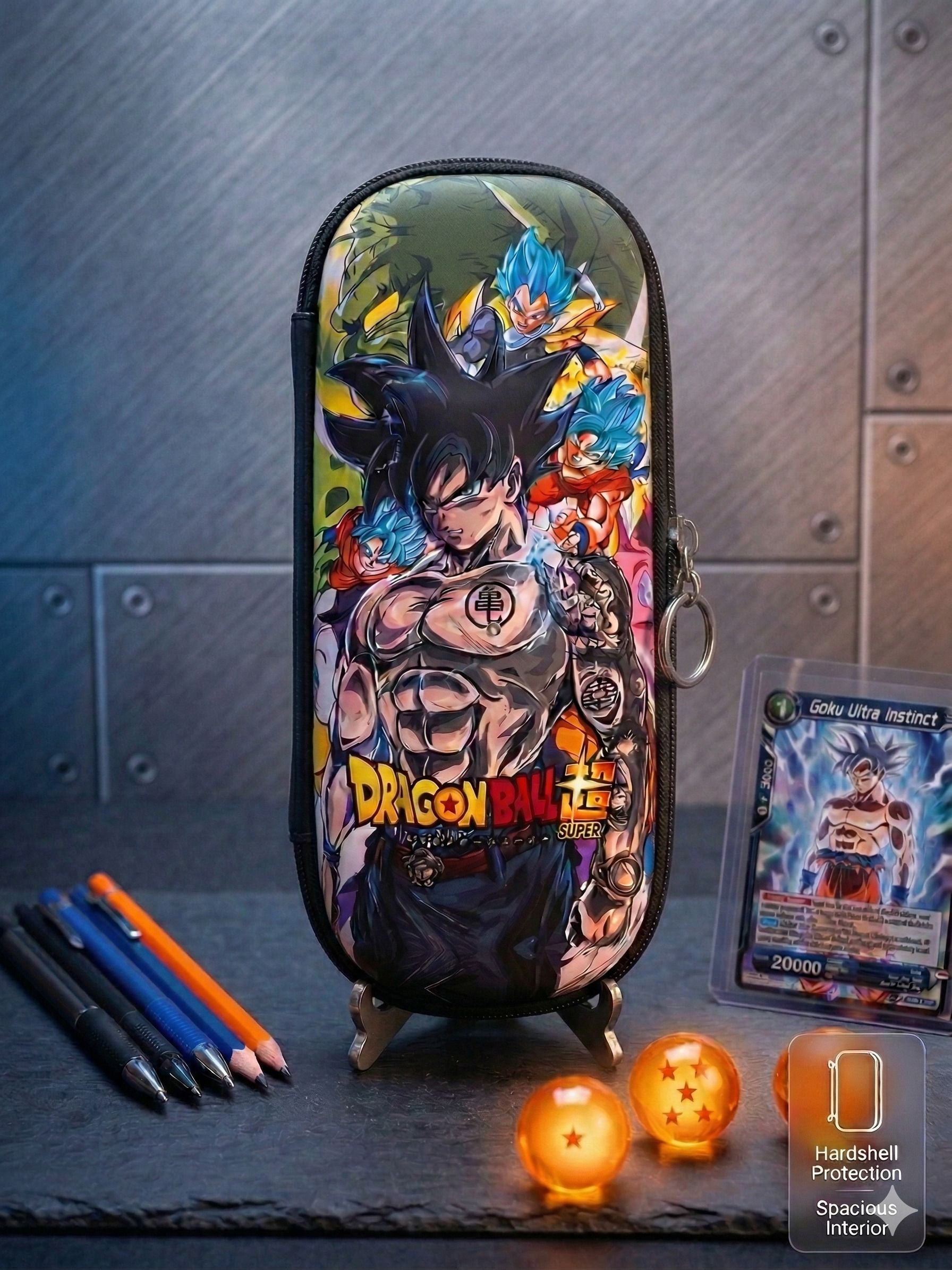 Dragon Ballzz Aesthetic Anime Warrior Pencil Box for Boys- Japanese Anime Chara cter Pouch for Kids Heavy EVA Hardtop Organizer-Graphic Print Art Supplies Case Art EVA Pencil Box-image-5