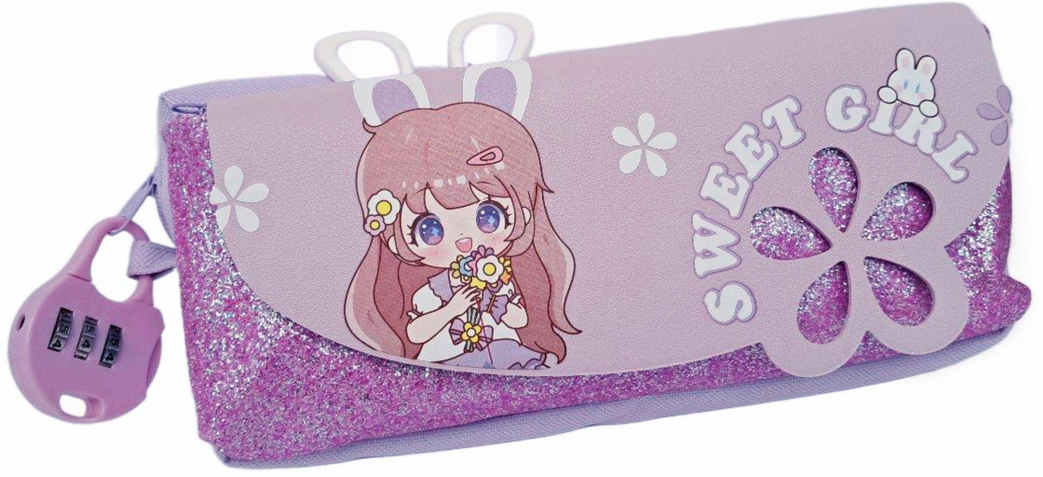 technochitra Doll Printed Password Lock Zipper Pouch Art Canvas Pencil Box-picture-42