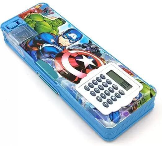 maroosh Superheero Avenger Pencil Box421 Superhero Art Pencil Box", "with Calculator", "Magnetic", "Kids", "Jumbo" Art Plastic Pencil Box-picture-22