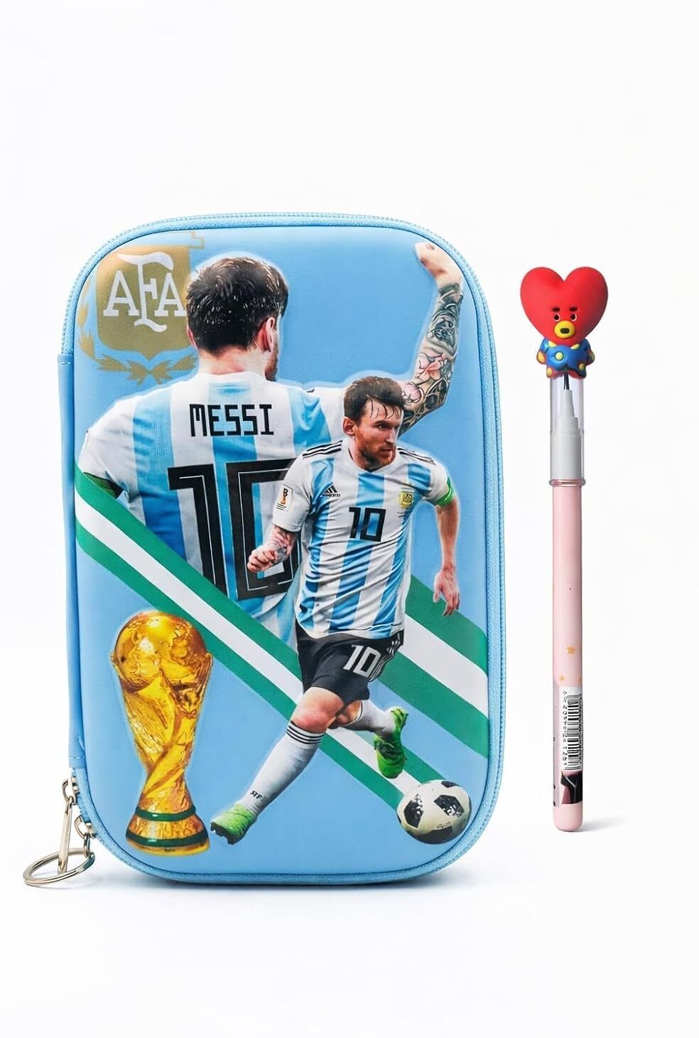 Football Theme EVA Hard Shell Organizer Pencil Pouch Messi Art Canvas Pencil Box-image-39