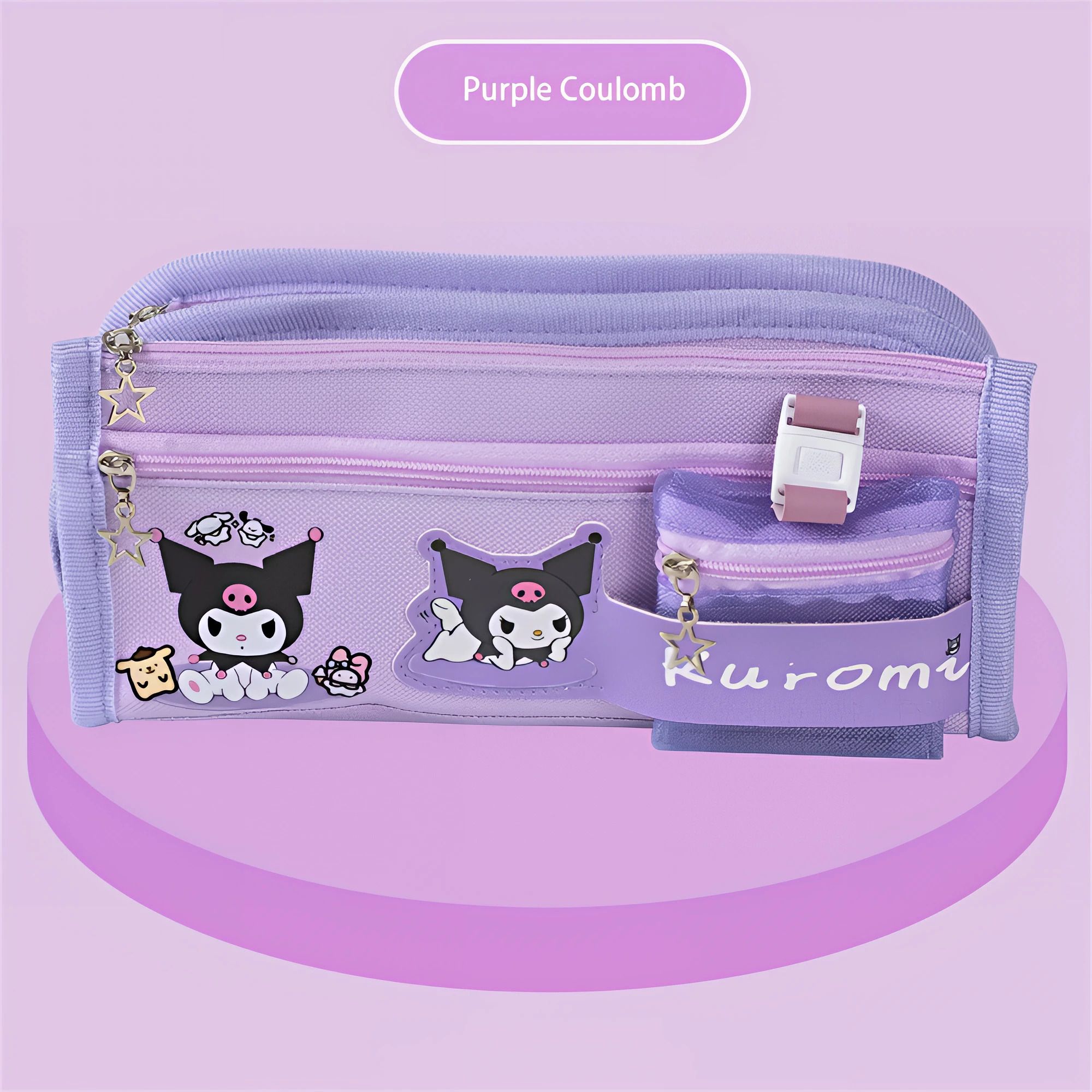 4 Zip Pouch Kuromi Pencil Case Marker Holder Pencil Bag For Children Women Kids Multi-Compartment Pencil Case for School, Office & Kids’ Desk Organizer Art Polyester Pencil Box