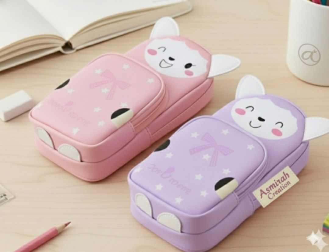 asmirahcreation Combo of 02 premium quality pencil box Print Art Artificial Leather Pencil Boxes-picture-26