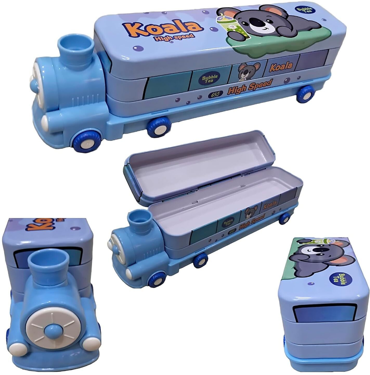 Cute Train Geometry Box Any Character Art Metal Pencil Box-image-10