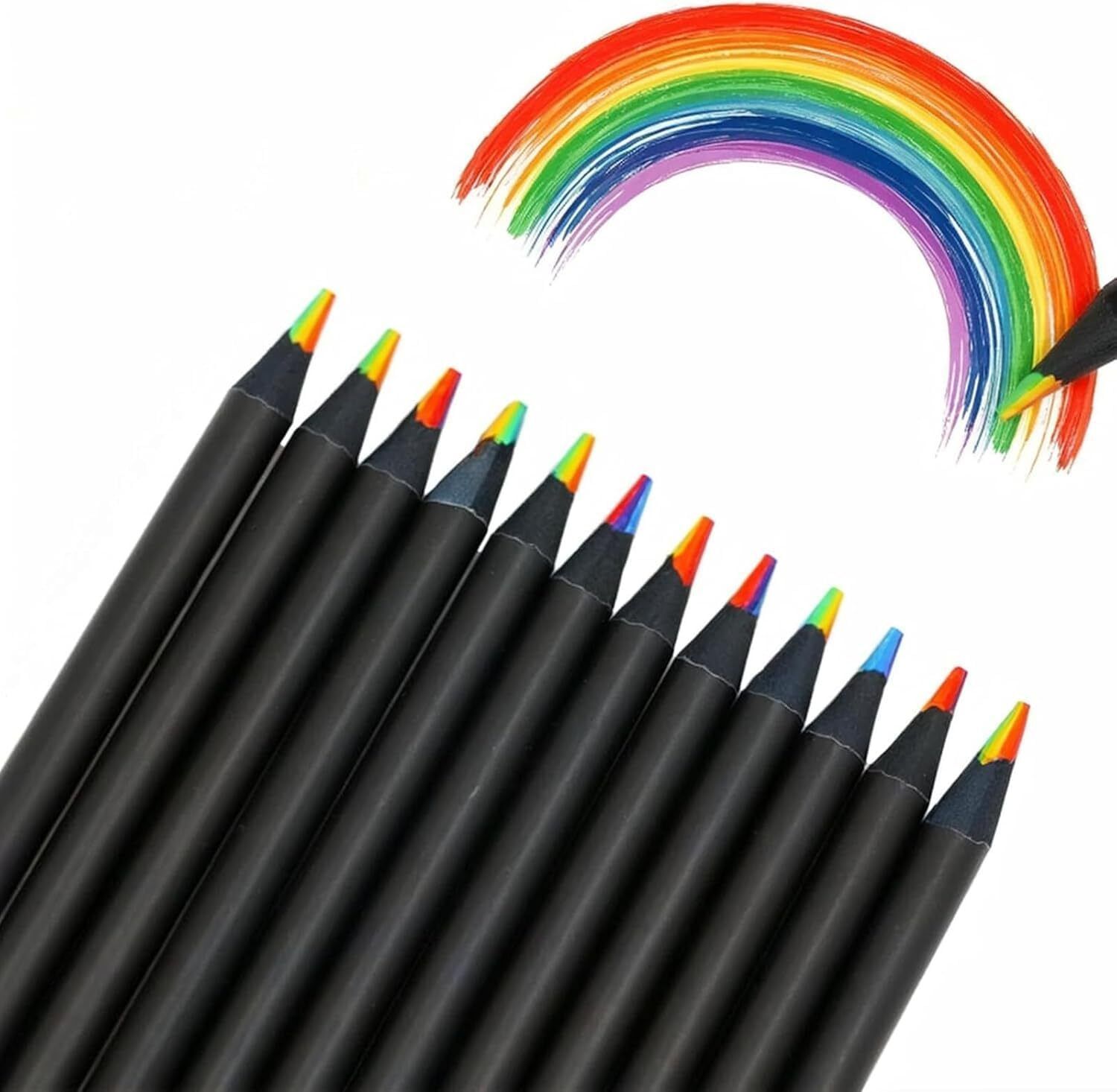 yakshu Rainbow pencil pack of 12 pencils with sharpner Pencil Pencil-picture-41