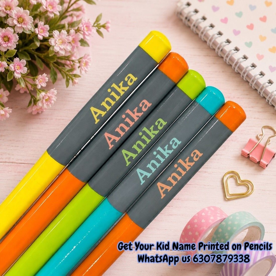 Custom Name Pencil Set | Return Gift for Kids Pencil-image-26