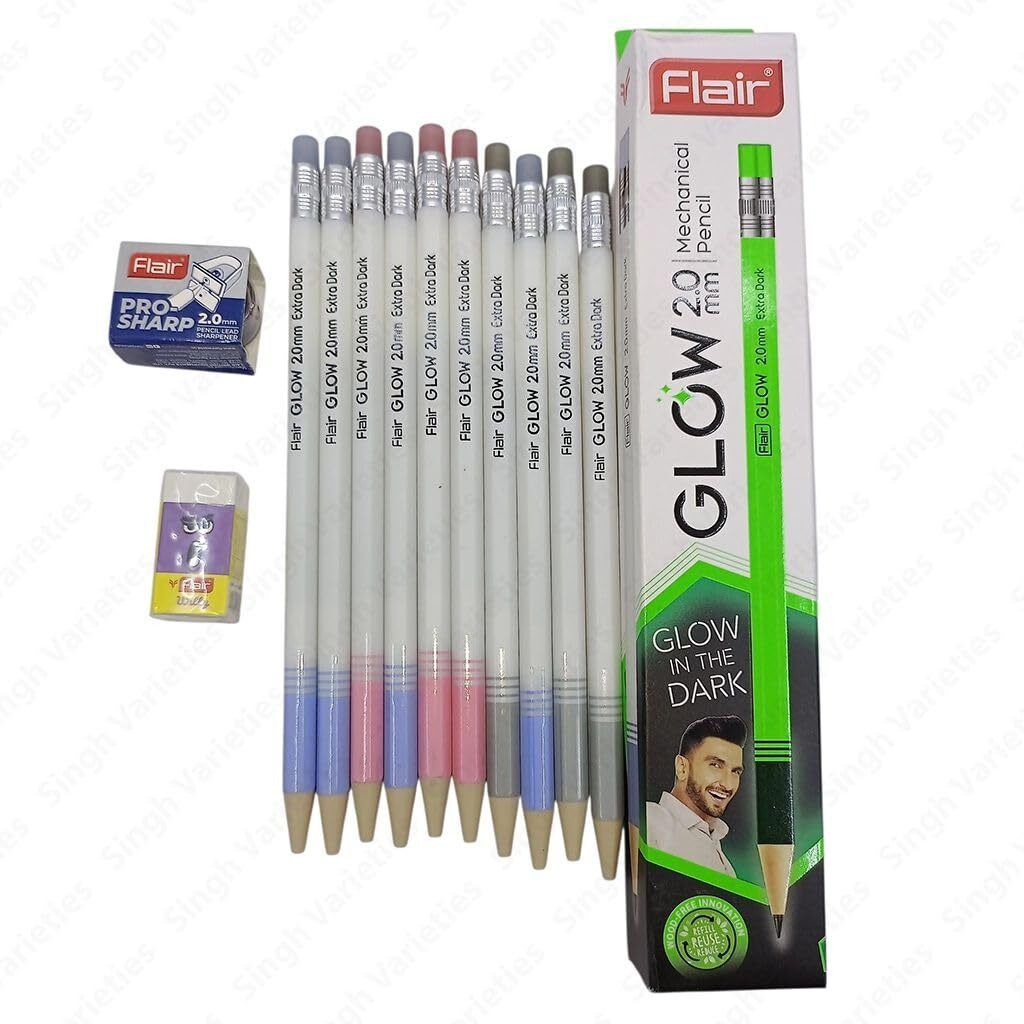GLOW | 2.0mm MECHANICAL PENCIL | PACK OF 20 | Glow in the Dark | Pencil