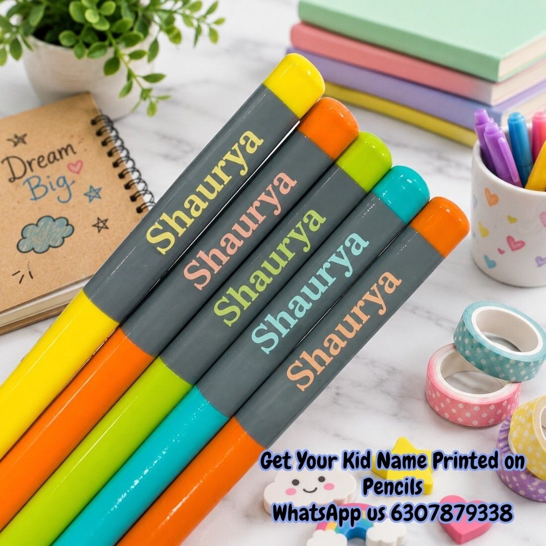 navya arts Pencil Set with Name | Return Gift for Kids Birthday Pencil-picture-15