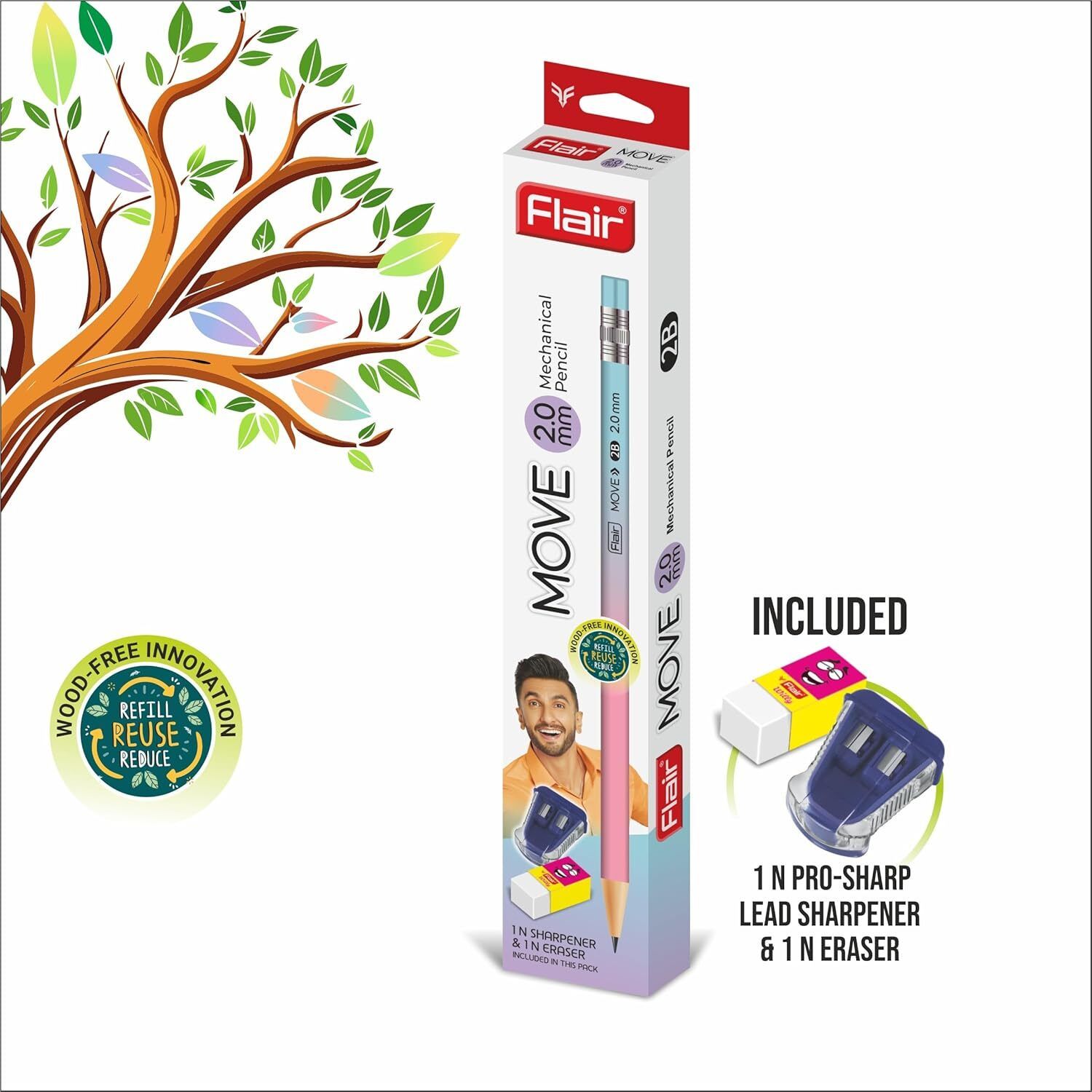 Move 2.0mm Mechanical Pencil Pack of 20 | Extra Dark 2B Lead Pencil-image-44