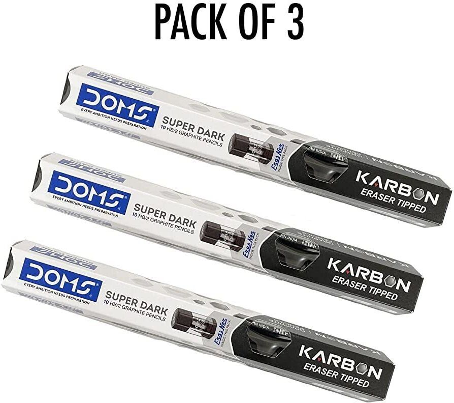 doms Karbon Eraser Tipped - 30 Pencils + 1 Eraser Sharpener Pencil-picture-22