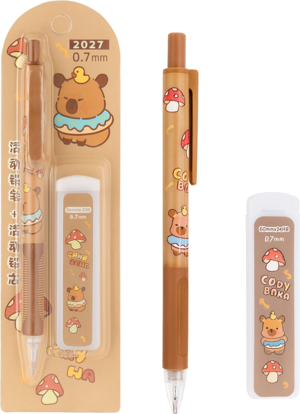 ikko 0.7mm Mechanical Pencil & Lead Set – Cute Bear & Mushroom Design Pencil-picture-44