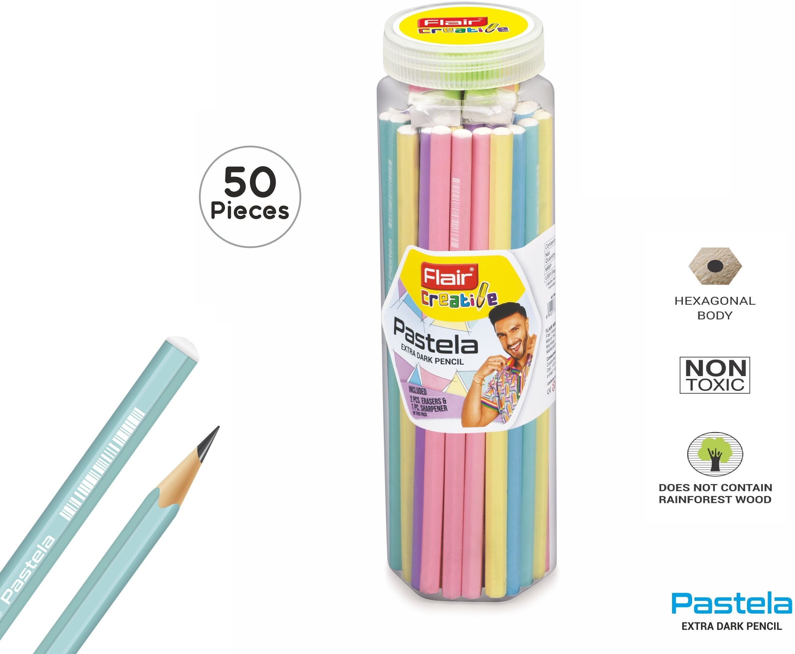 flair creative Pastela Pencil Pack of 50 Pencil-picture-11