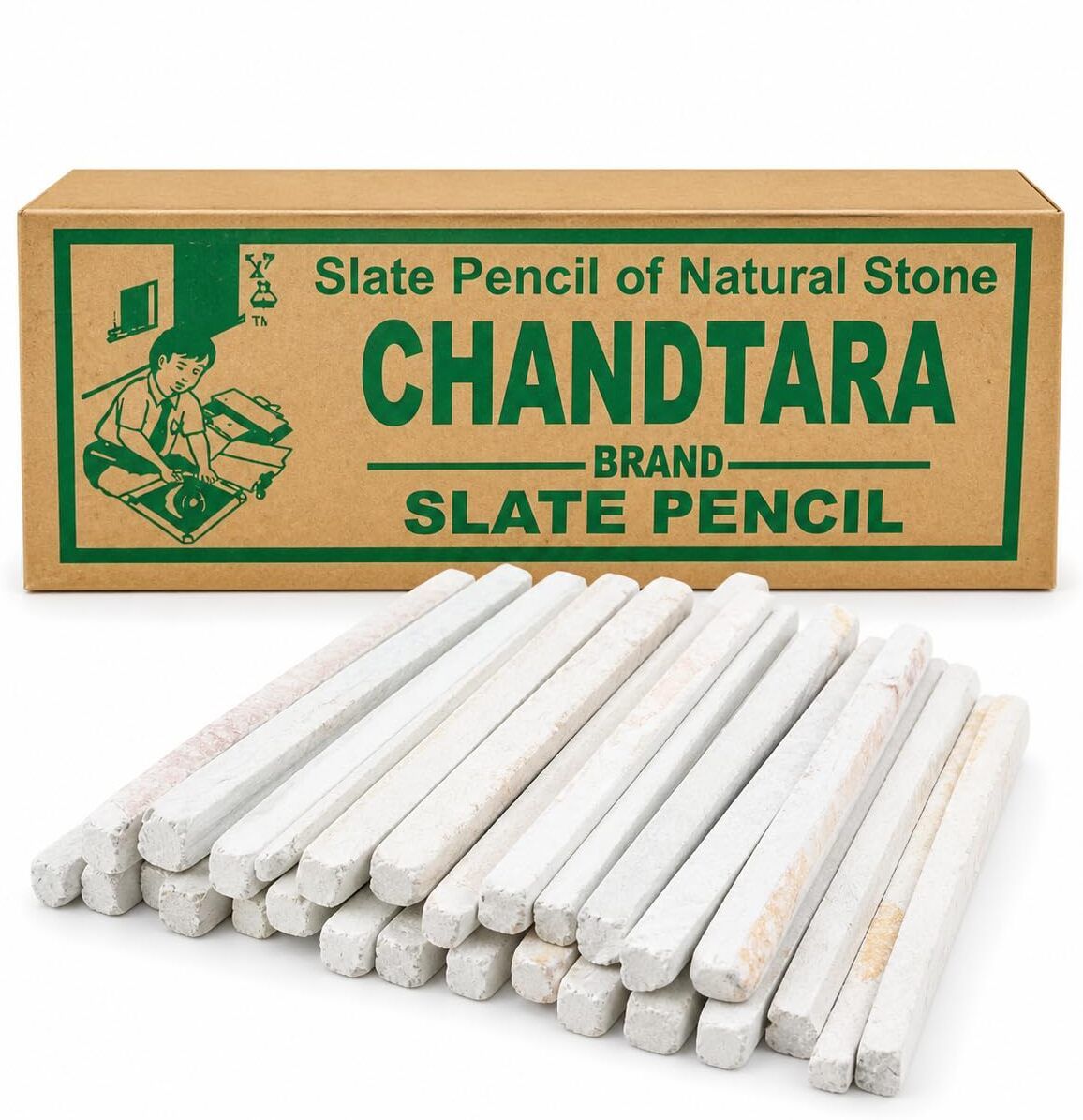 natkhatsawariya Stationery Slate Pencil Natural Lime Stone Chalk - Pack of 10 Boxes Slate Pencil Chalk Box-picture-36