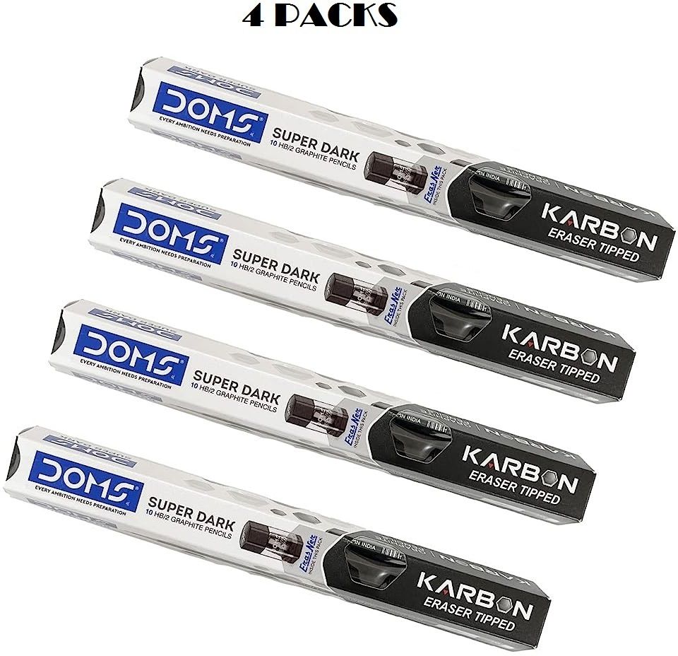 doms Super Dark Karbon Eraser Tipped HB/2 Graphite Pencil-picture-23