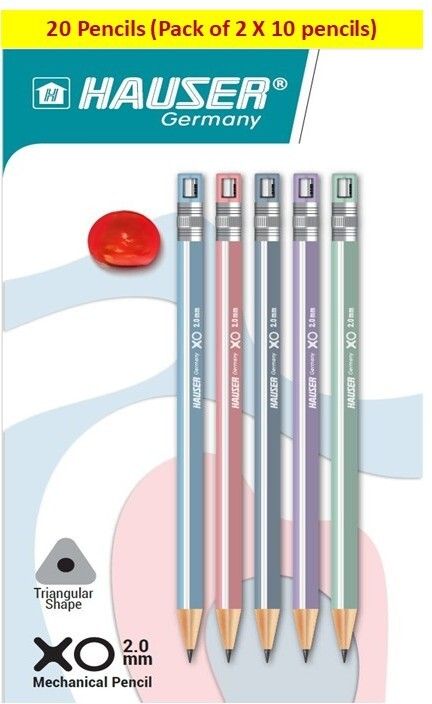 hauser XO 2.0mm TRIANGULAR MECHANICAL PENCIL | SET OF 20 PENCILS | INBUILT SHARPENER | Pencil-picture-17
