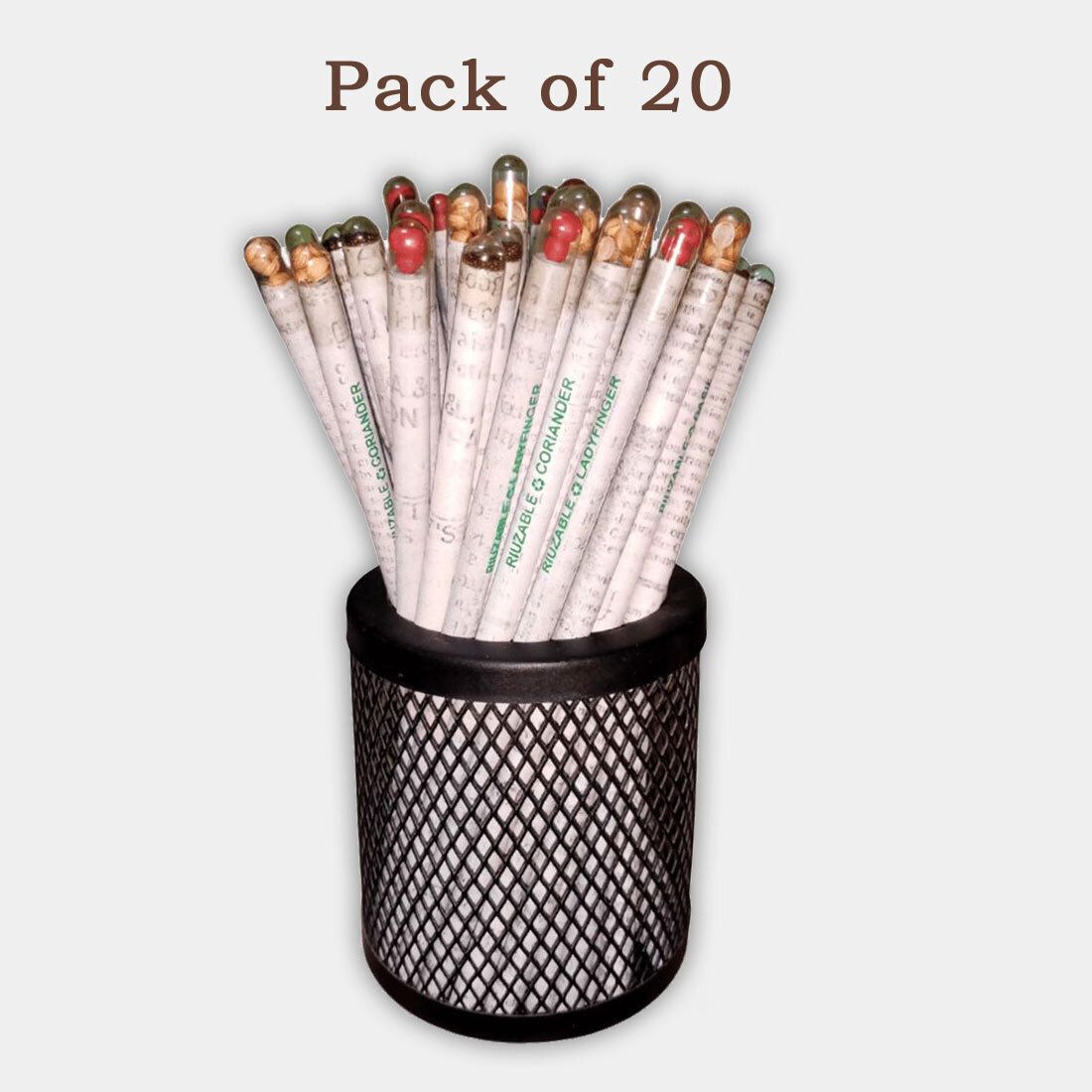 Eco-Friendly Recycled Newspaper Pencils With Seeds Pack of 20 Pieces Pencil-image-13
