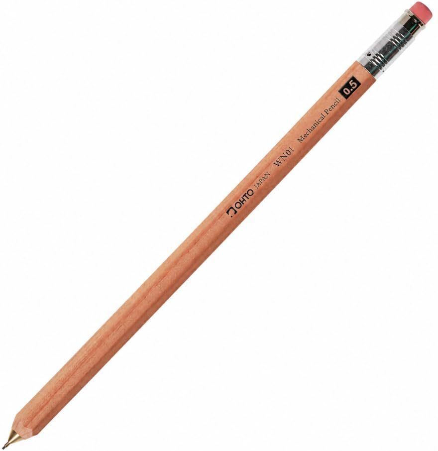 OHTO WN01 Wooden Mechanical Pencil 0.5mm Natural | Refillable Built-in Eraser Mechanical Pencil-picture-17