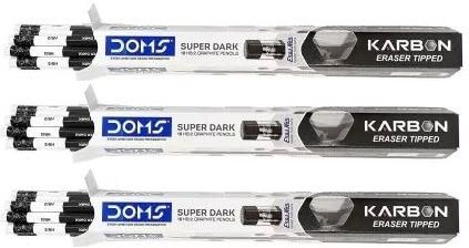 doms Karbon Eraser-Tipped Super Dark Pencils Pack of 30 Extra Dark Graphite Pencil-picture-32