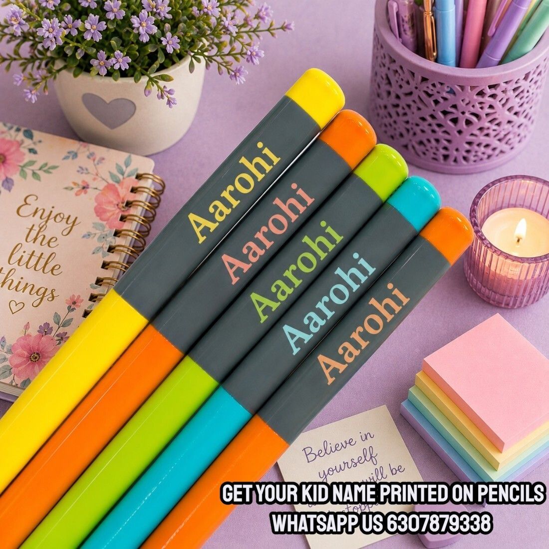 Custom Name Pencils with Free Sharpener & Eraser Pencil-image-24