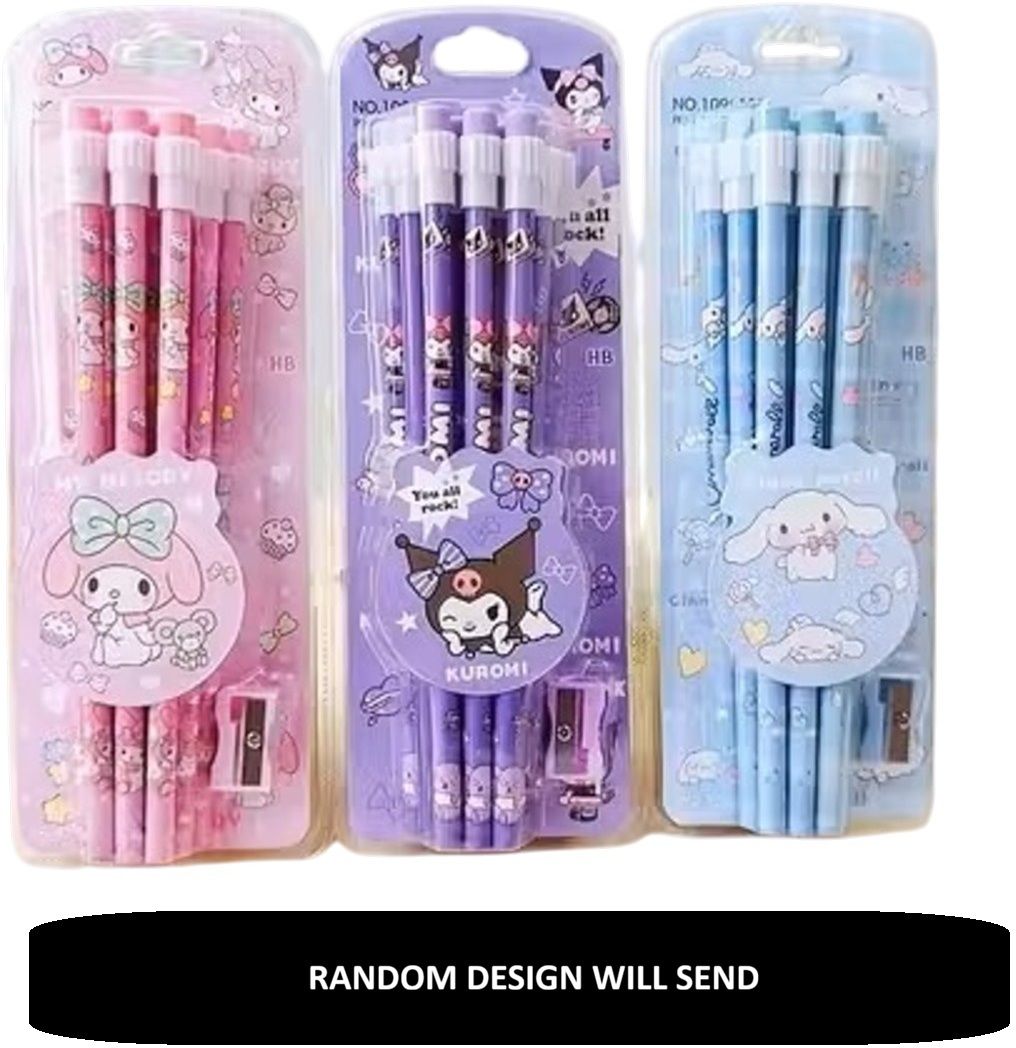 [Pack of 12] Premium Cartoon Pencil Set | Extra-Large Topper Erasers Pencil-image-41