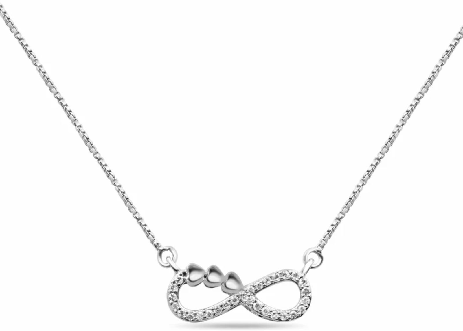 Zarkan 925 Silver Infinity Heart Pendant Rhodium Cubic Zirconia Sterling Silver Pendant-image-46