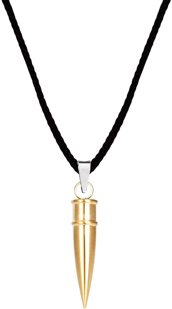 m men style Mens Fashion Bikers Gun Bullet Note Pendant Locket Gold-plated Stainless Steel Pendant-picture-14