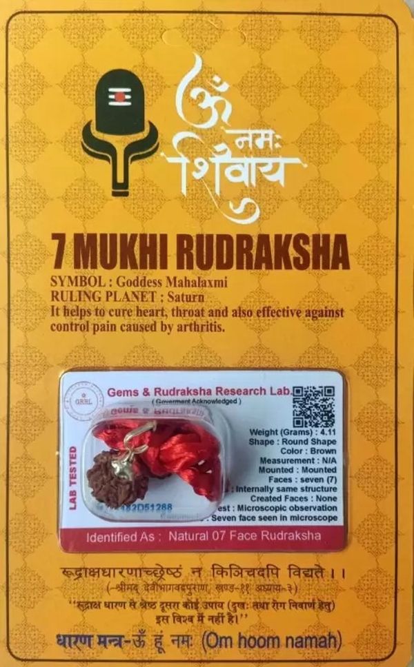 haridwarr 7 Mukhi Rudraksha With Lab Certified Wood Pendant Wood Locket-picture-27