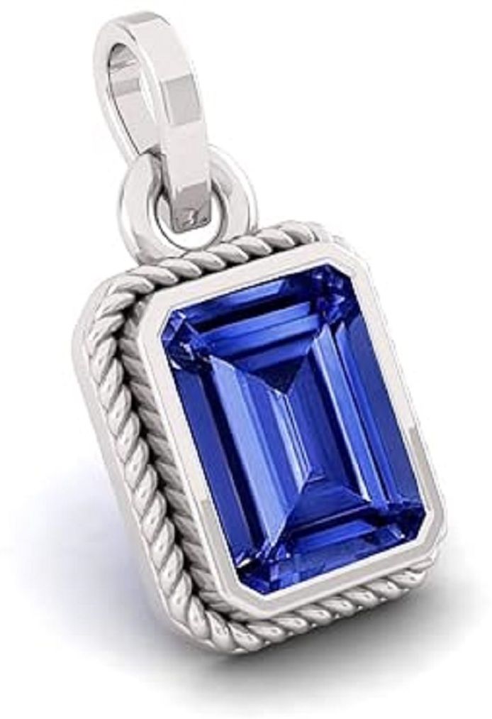 11.25 Ratti 10.25 Carat (AA++) Blue Sapphire Pendant Locket (Nilam/Neelam Stone Silver Sapphire Brass Pendant-image-4
