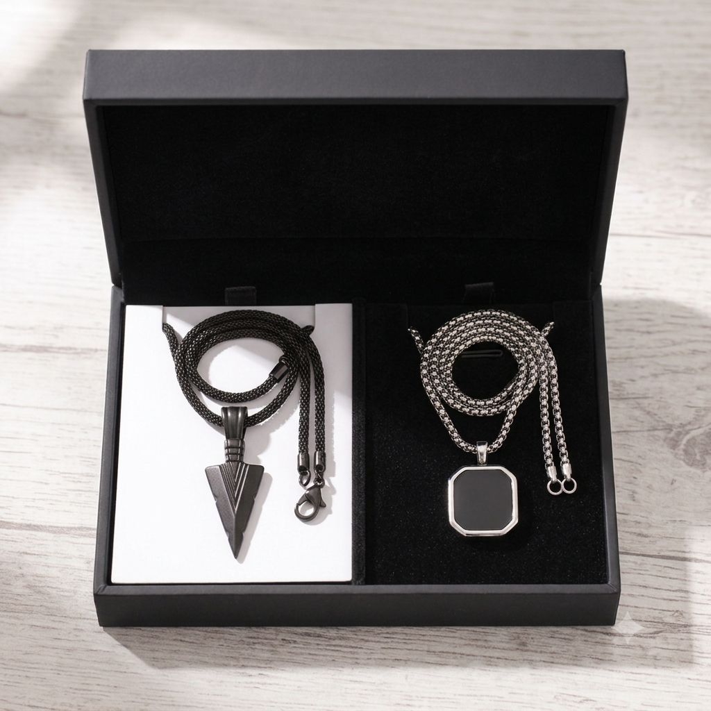 Black Pendant Gold-plated Stainless Steel, Stainless Steel Pendant-image-30