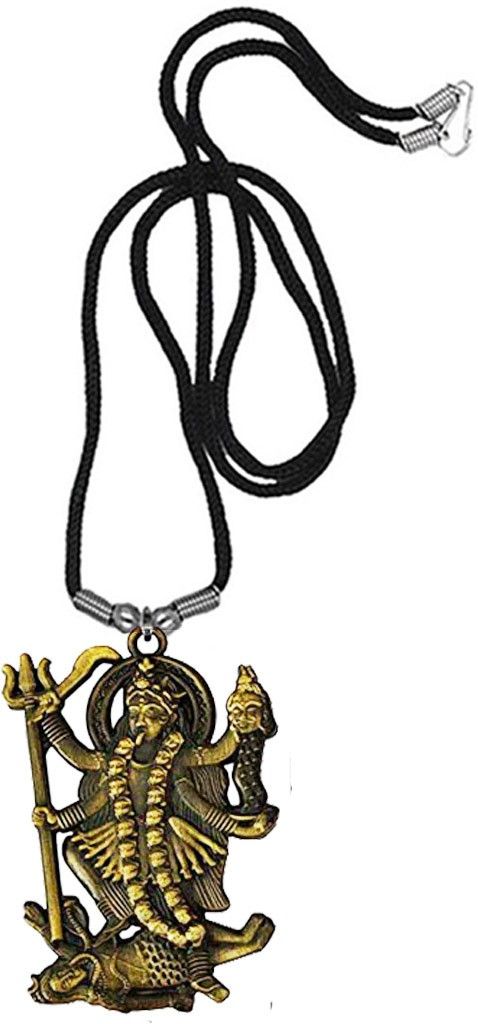 Goddess Kali/Maa Kali/Mahakali Bronze Cord Chain Pendant for Men and Women Rhodium Metal Pendant-image-28
