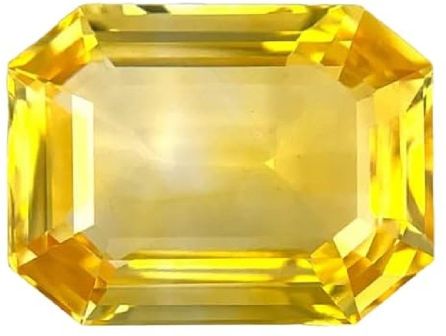 7.25 Ratti Pukhraj 6.5 Carat Yellow Sapphire Stone Original Certified Sapphire Brass Pendant-image-1