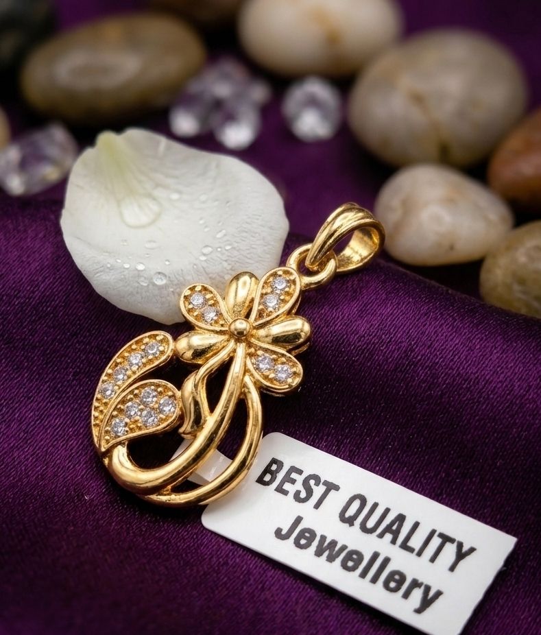 privyani Micro gold plated diomand pendant Gold-plated Brass Pendant-picture-36
