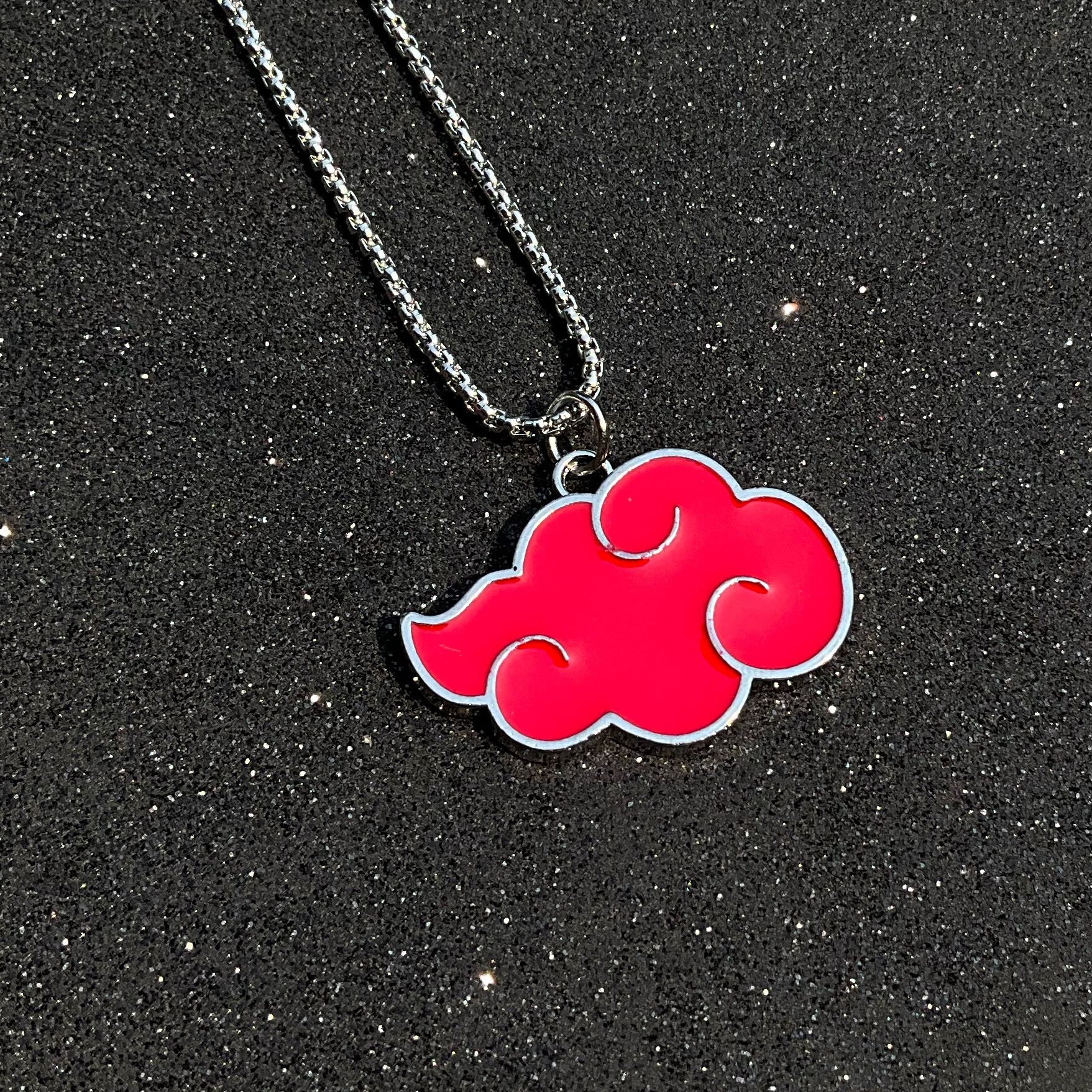 Naruto Inspired Akatsuki Red Cloud Pendant Necklace For Boys Men and Women Steel Pendant-image-37