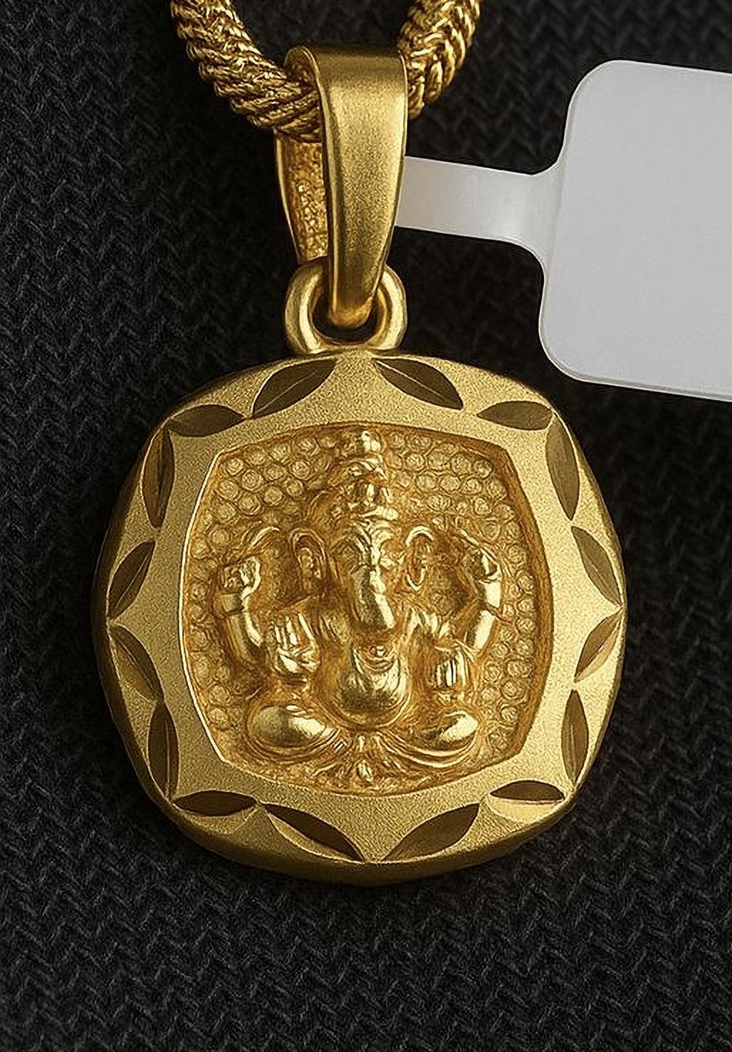Premium Gold-Finish Ganesh Ji Pendant with Delicate Chain Gold-plated Brass Locket-image-42