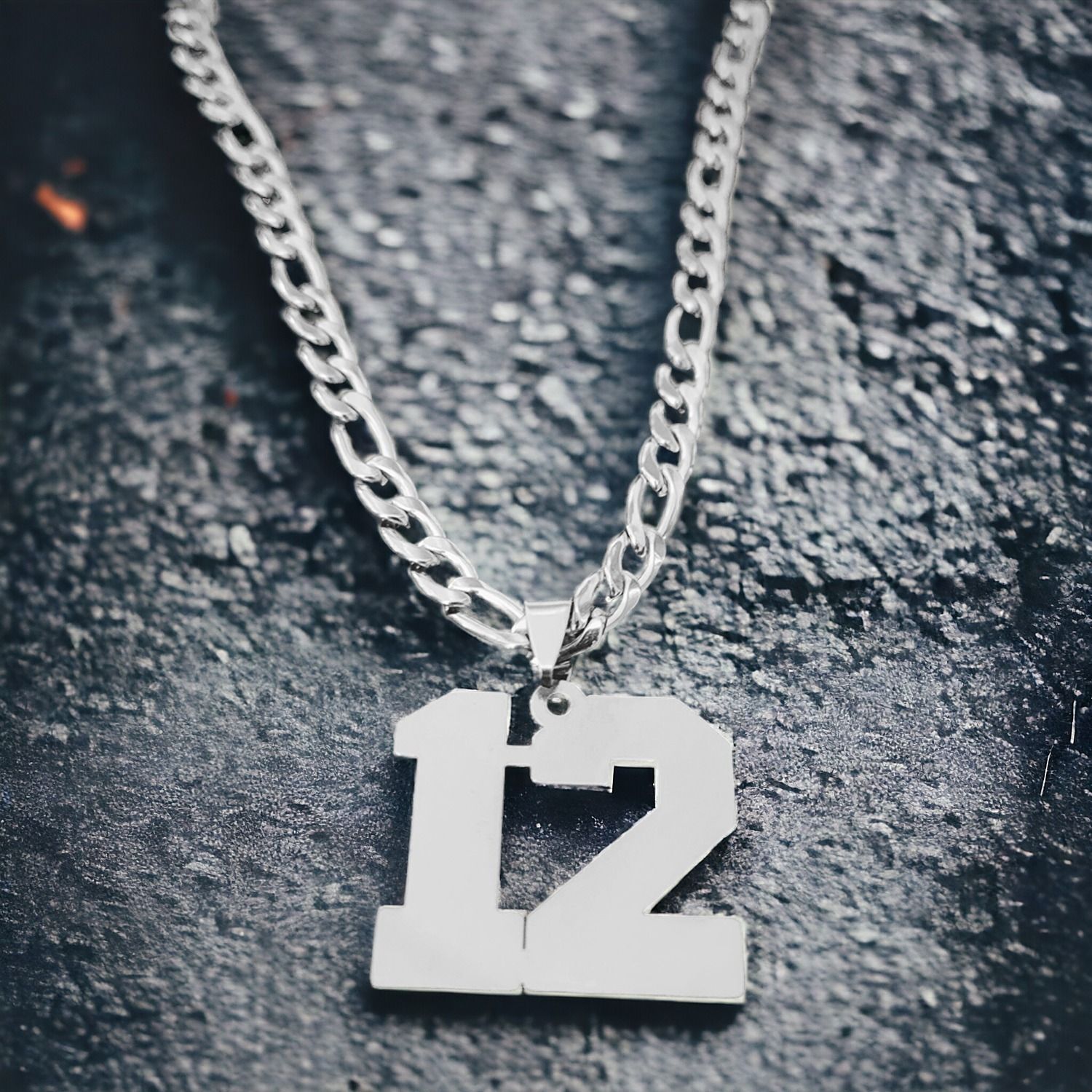 shiv jagdamba Personalized Bikers Jewelry Sports Jersey No.12 Pendant Necklace Sterling Silver Stainless Steel Pendant-picture-12