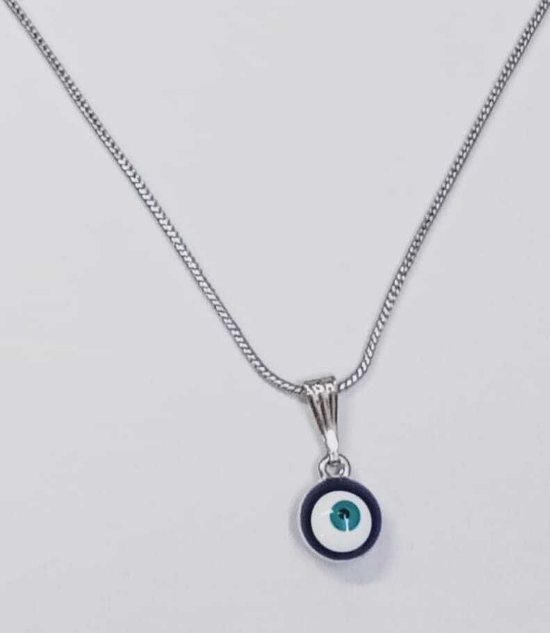 silver plated evil eye necklace for men and womens Silver Silver, Stainless Steel, Sterling Silver, Titanium, Zinc Pendant-image-35