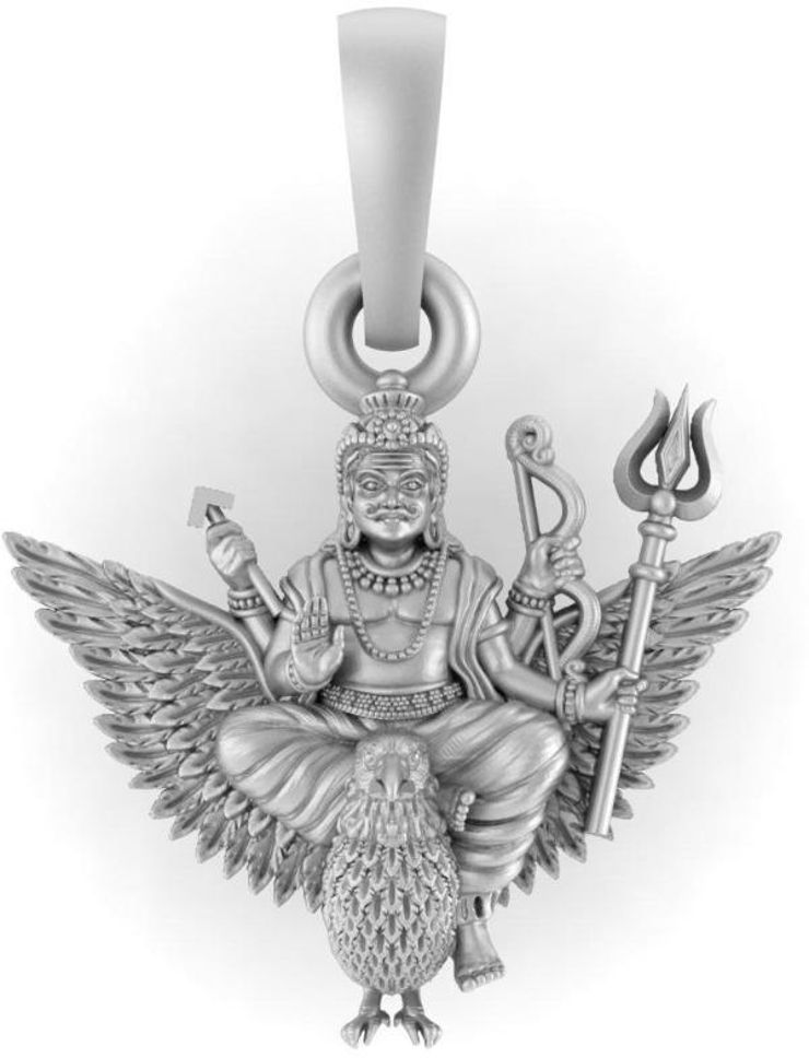 akshat sapphire Sterling Silver (92.5% Purity) God Shani Dev Pendant For Men & Women Pure Silver Sterling Silver Pendant-picture-38