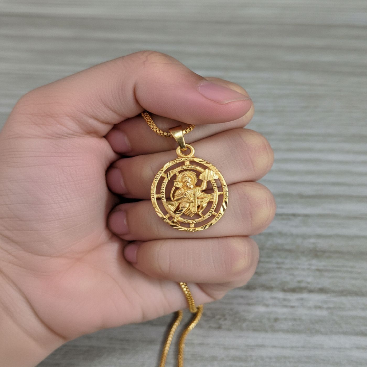1Gm gold loket set Gold-plated Alloy Locket Set-image-33