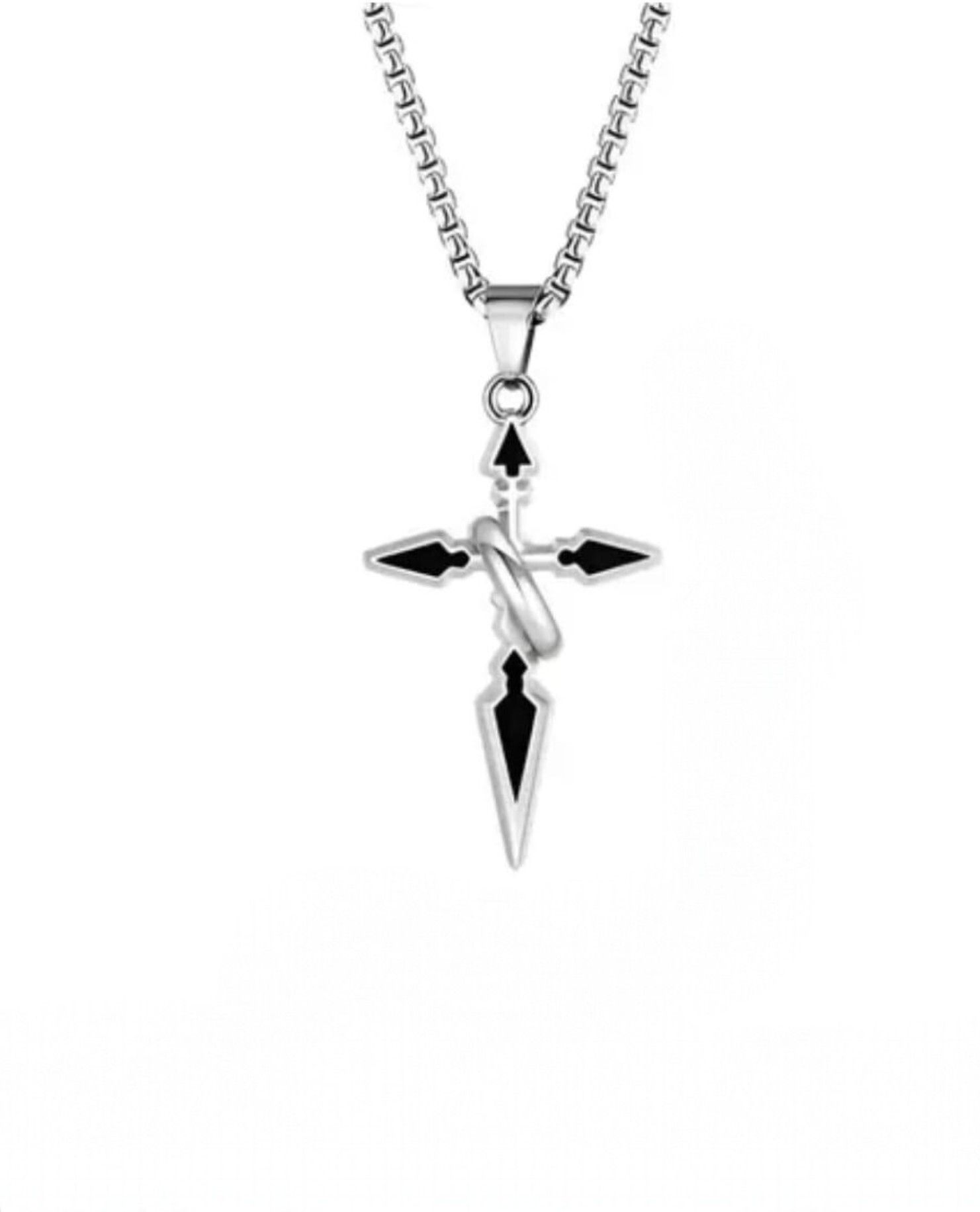cross Pendant for men |men pendant | boys pendant | chain lockets for men Rhodium Alloy Locket Set-image-2