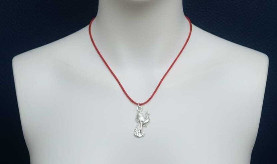 murugan vel with Peacock Pendant with Red Thread Necklace for Men and Women Silver Alloy, Silver Locket-image-45