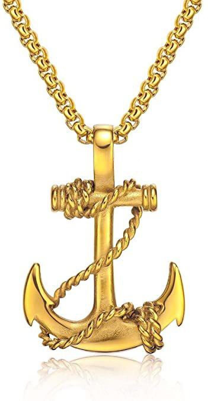 vien Marine Rudder Anchor Sailor Jewelry Pendant Necklace Chain Unisex Gold-plated Stainless Steel Locket-picture-14