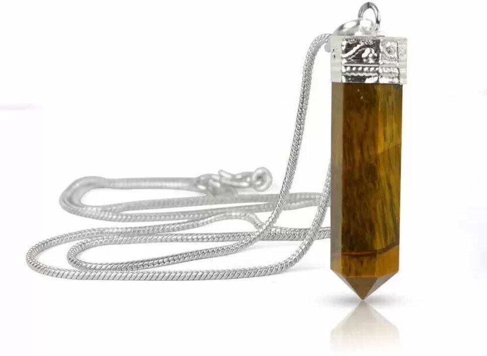 MARMORIS ECOM Natural Tiger Eye Pencil Pendant | Healing Pendant (Pack of 1) Crystal Crystal Pendant-image-42