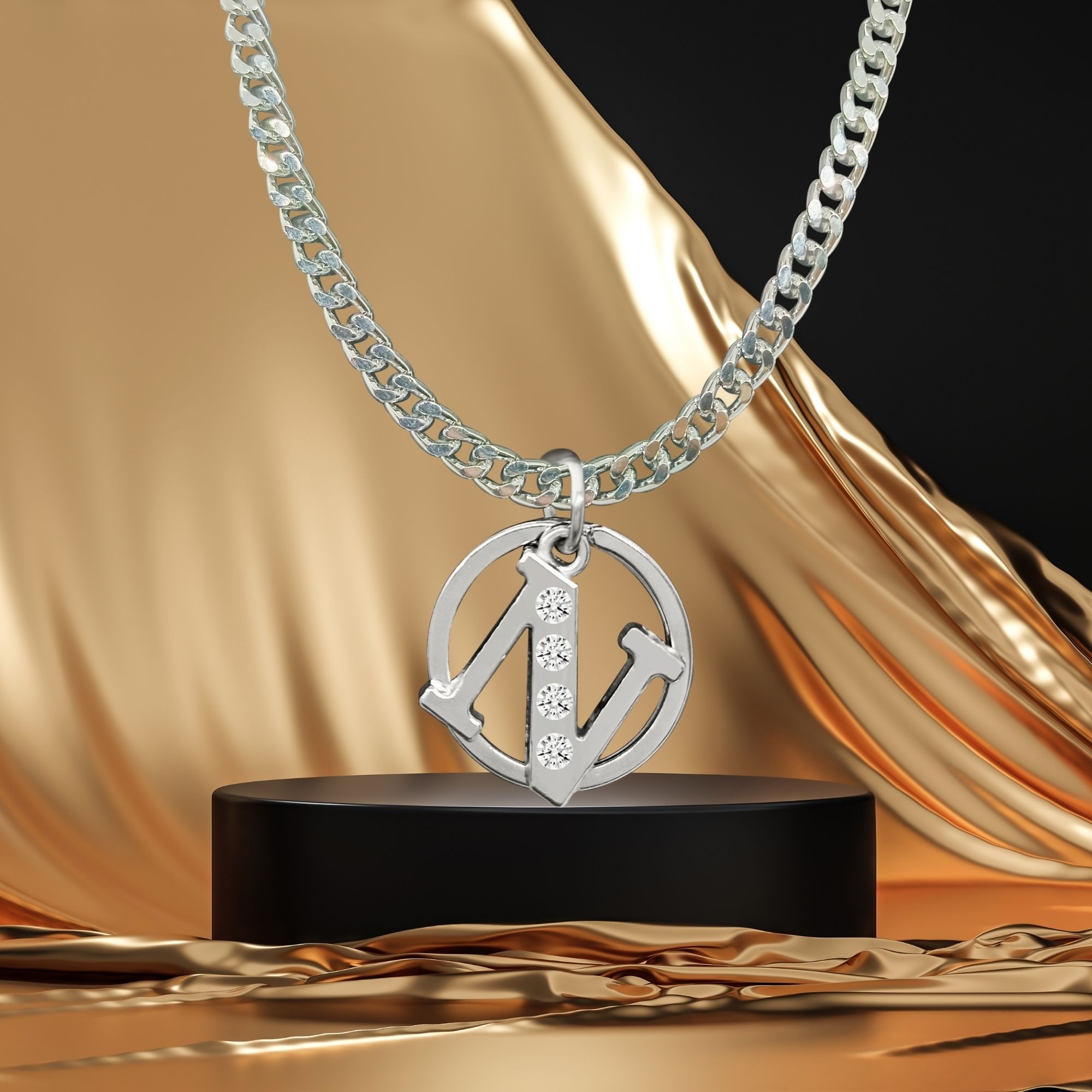 N Alphabet Locket Metal Pendant-image-48