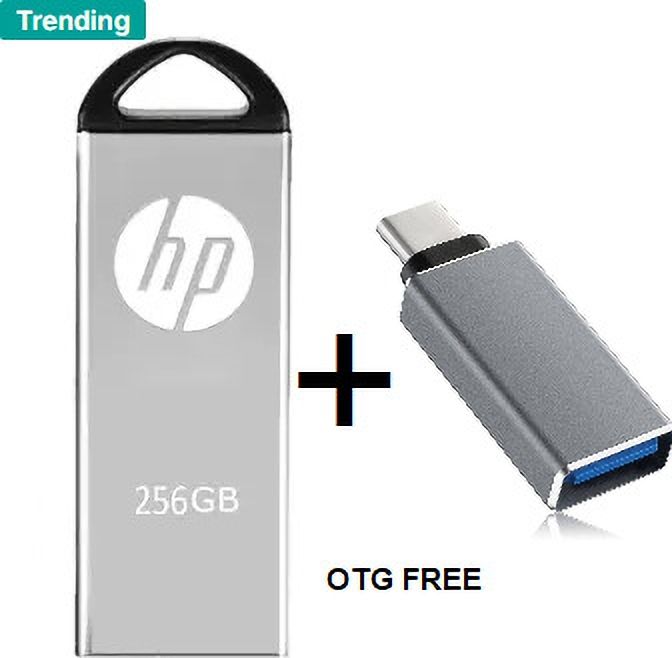 HP V220w 1 OTG FREE 256 GB Pen Drive Compatible with Laptop, Audio Player, Mobile, Tablet, Desktop Computer USB 2.0 Metal Case