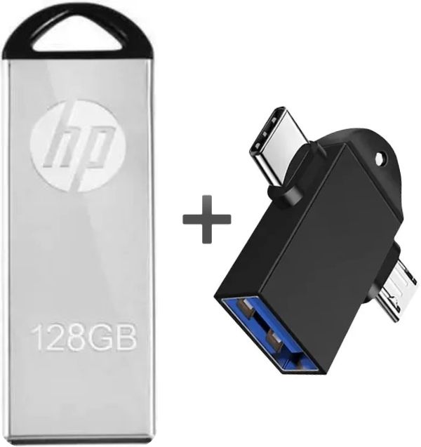 HP q220t 128 GB Pen Drive Compatible with Audio Player, Desktop Computer, Gaming Console, Laptop, Television USB 2.0 Metal Case