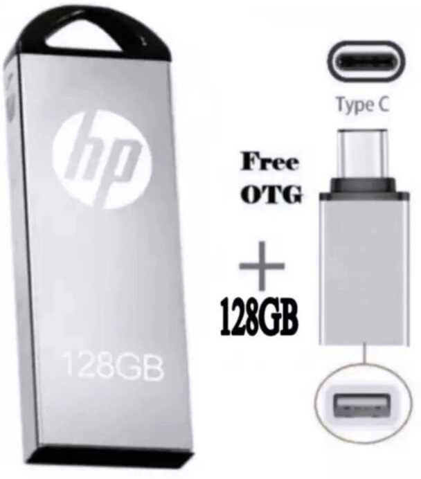 HP V220WZ 128 GB Pen Drive Compatible with Audio Player, Desktop Computer, Gaming Console, Mobile, Laptop, Television USB 3.0 Metal Case image 1