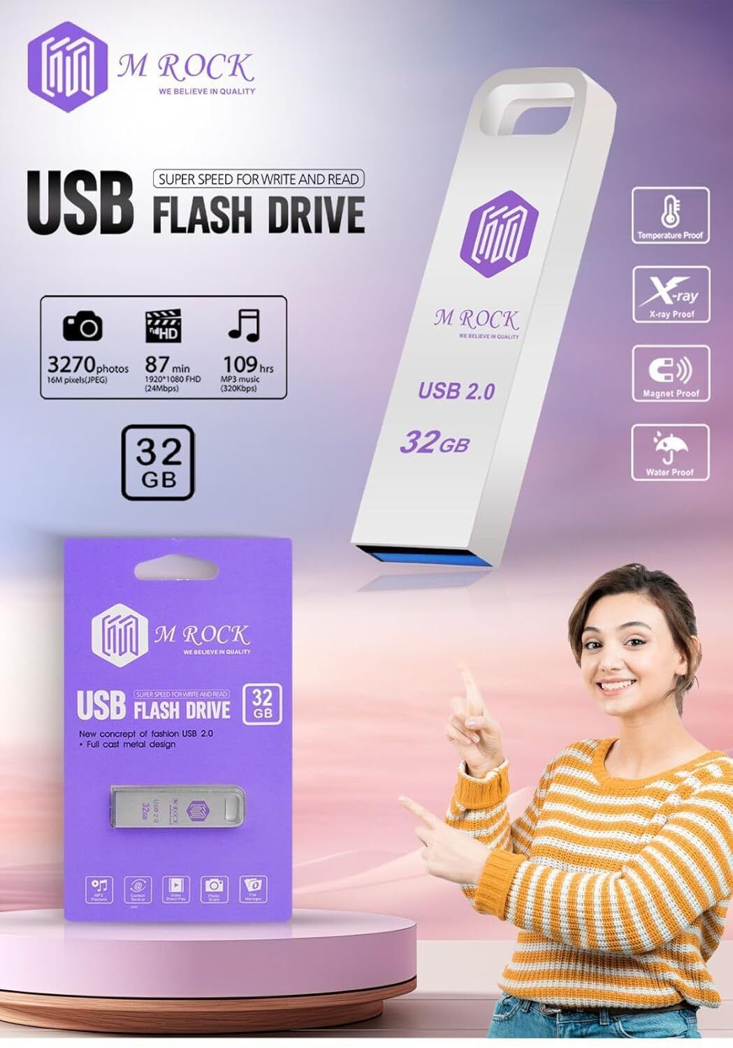 M Rock 32 GB USB Flash Drive 3.0 pendrive 32 GB Pen Drive Compatible with Audio Player, Desktop Computer, Gaming Console, Laptop, Mobile, Netbook, Tablet, Television USB 3.0 Metal Case-image-28