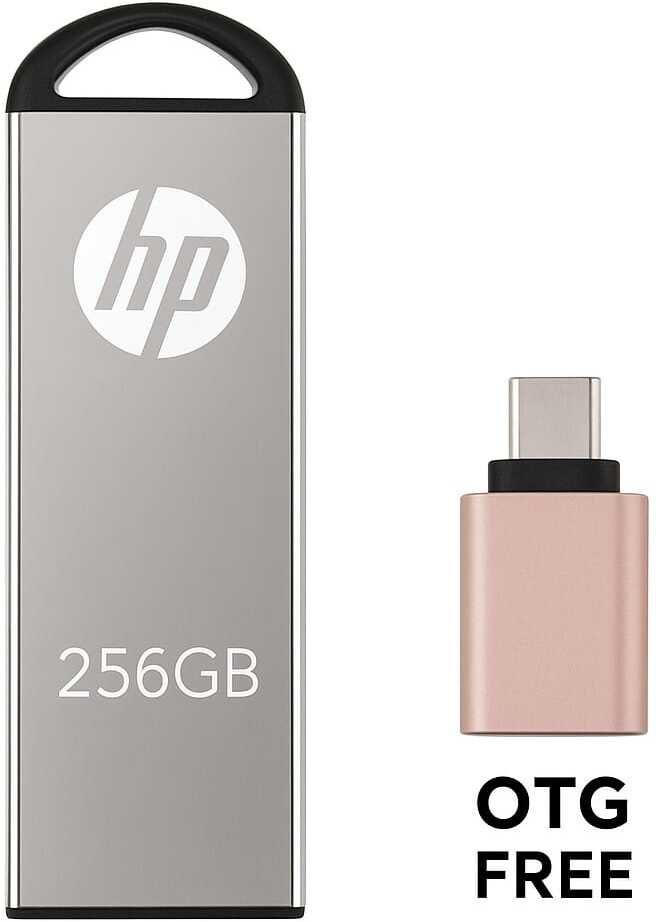 HP V220w 256 GB Pen Drive Compatible with Laptop, Gaming Console, Audio Player, Television, Mobile USB 3.0 Metal Case